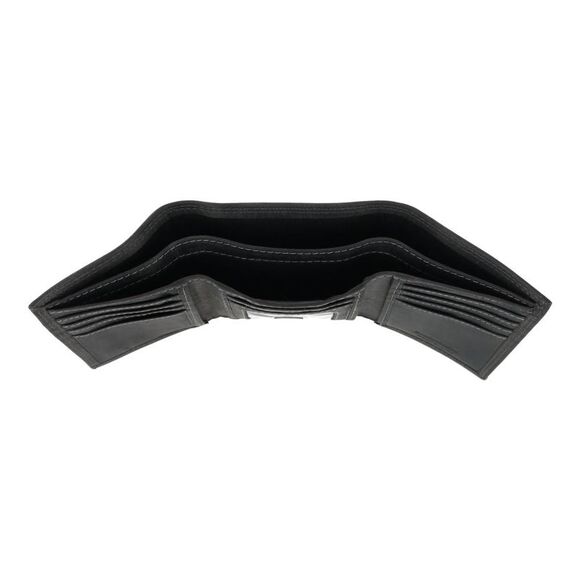 CTM Men's Leather Contrast Stitch Trifold Wallet - Picture 3 of 4